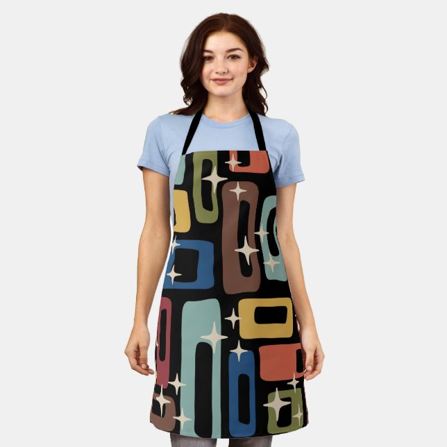 Retro Mitte Jahrhundert Modernes Abstrakt Schürze (Getragen)