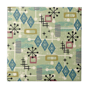 Retro Mitte Jahrhundert Modernes Abstraktes Muster Fliese