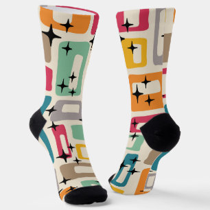 Retro Mitte Jahrhundert Modernes Abstraktes Muster Socken