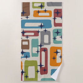 Retro Mitte Jahrhundert Modernes Abstraktes Muster Strandtuch