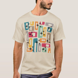 Retro Mitte Jahrhundert Modernes Abstraktes Muster T-Shirt