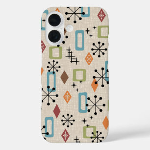 Retro Mitte Jahrhundert Modernes Atomisches Abstra iPhone 16 Hülle