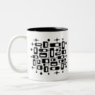 Retro Mitte Jahrhundert Modernes Atomprogramm Abst Zweifarbige Tasse