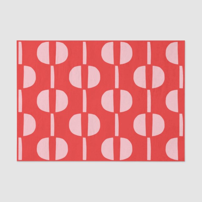 Retro Mitte Jahrhundert Modernes geometrisches Mus Seidenpapier (Vorderseite)