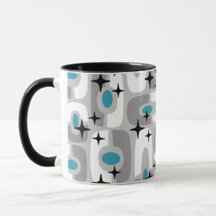 Retro Mitte Jahrhundert Modernes kosmisches Abstra Tasse
