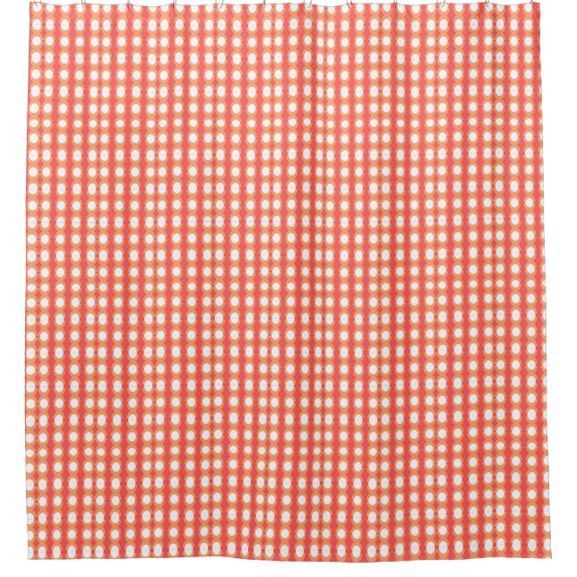 Retro Mitte Jahrhundert Orange & Pink Duschvorhang (Vorderseite)