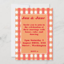 Retro Mitte Jahrhundert Orange & Pink Hochzeit Ein