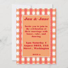 Retro Mitte Jahrhundert Orange & Pink Hochzeit Ein