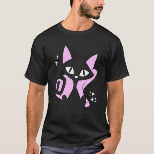 Retro-Mittelalter-Katze moderner Look 50er 60er Ja T-Shirt