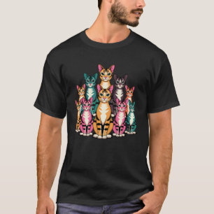Retro-Mittelalter-Moderne-Optik-Katzen 50er 60er J T-Shirt