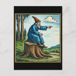 Retro-Mittelalter-Schneckenreiter-Fantasy-T-Shirt Feiertagspostkarte
