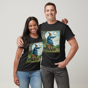 Retro-Mittelalter-Schneckenreiter-Fantasy-T-Shirt T-Shirt