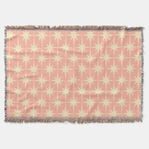 Retro-Mittelepochen-Atomstern-Muster Rosa Decke