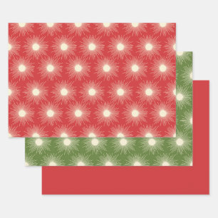 Retro Mitteljahrhundert Moderne Weihnachtssunburge Geschenkpapier Set