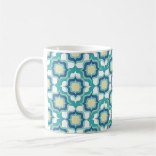Retro Mittelmeer Blau Weiß Kaffeetasse