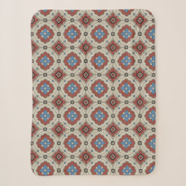 Retro-Mittelmeer-Fliesenmuster in Rot, Beige Sherpadecke