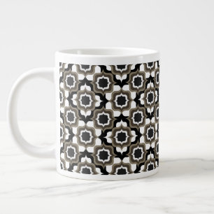 Retro-Mittelmeer Schwarz Grau Weiß Jumbo-Tasse