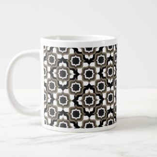 Retro-Mittelmeer Schwarz Grau Weiß Jumbo-Tasse