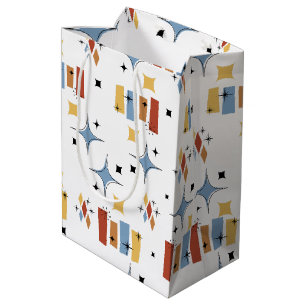 Retro-Mittelpunkt-Sternenexplosion Mittlere Geschenktüte