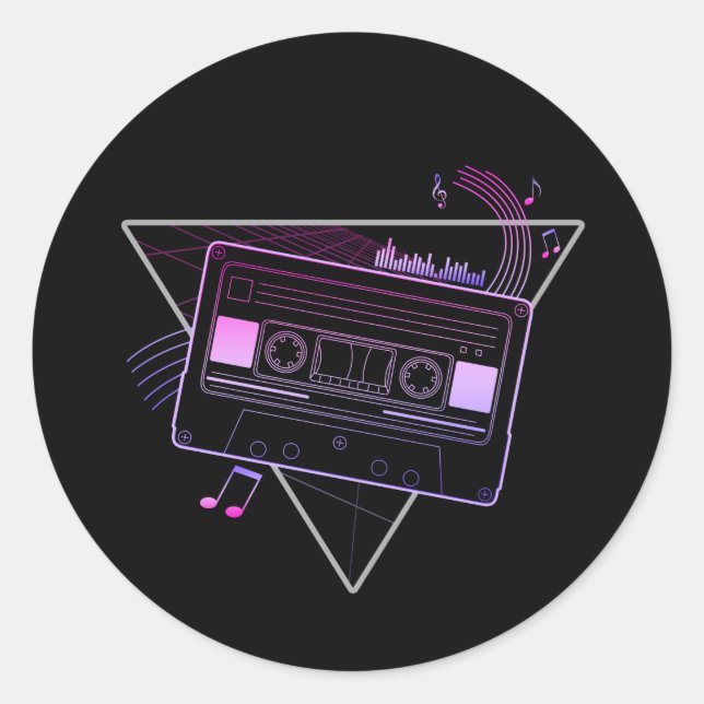 Retro Mix Runder Aufkleber (Vorderseite)