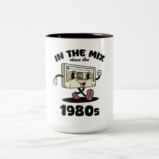 Retro-Mix-Tape-Kassette aus den 80er Jahren - Kaff Zweifarbige Tasse