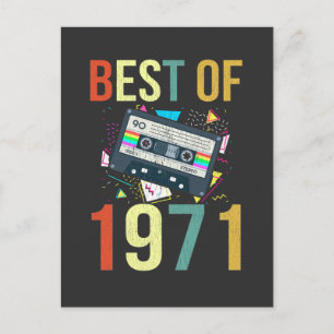Retro-Mixtape Best Of 1971 Geburtstags-Kassettenge Postkarte