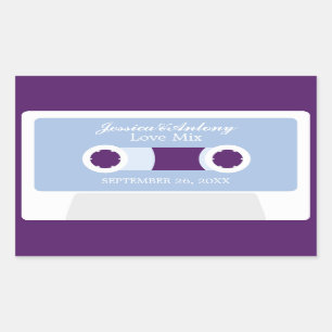 Retro-Mixtape-Gastgeschenk Hochzeit Rechteckiger Aufkleber
