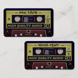 Retro-Mixtape Visitenkarte Telefonnummerkarte