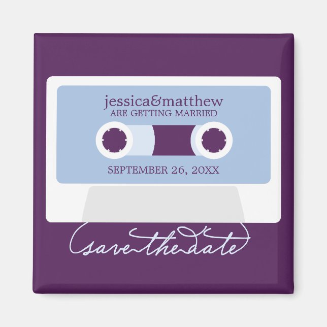 Retro Mixtape Wedding Save the Date Magnet (Vorne)