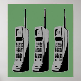 Retro Mobile Phone Graphic Poster