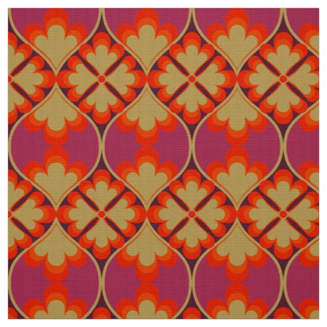 Retro Mod 60er 70er Blume Stoffmuster Stoff (Muster)