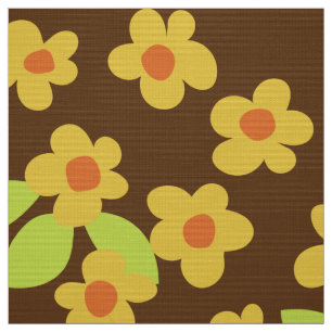 Retro Mod 60er 70er Blume Stoffmuster Stoff