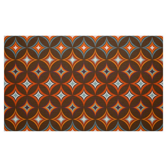 Retro Mod 60er 70er Blume Stoffmuster Stoff (Fat Quarter (45,7 x 55,9 cm))