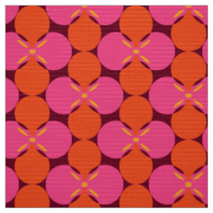 Retro Mod 60er 70er Blume Stoffmuster Stoff