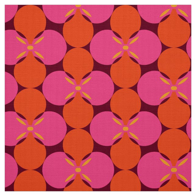 Retro Mod 60er 70er Blume Stoffmuster Stoff (Muster)