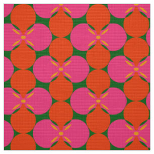 Retro Mod 60er 70er Blume Stoffmuster Stoff
