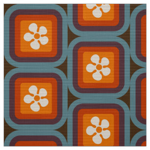 Retro Mod 60er 70er Blume Stoffmuster Stoff