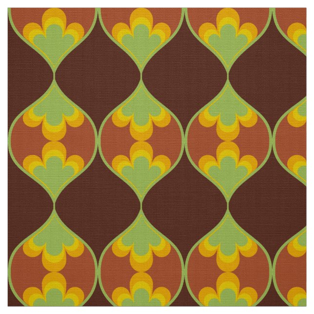 Retro Mod 60er 70er Blume Stoffmuster Stoff (Muster)