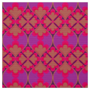 Retro-Mod-60er-70er-Blumenstoffmuster Stoff