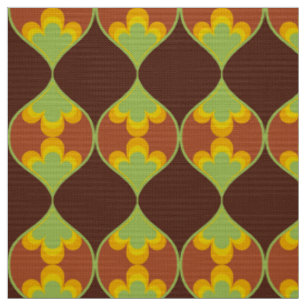 Retro-Mod-60er-70er-Blumenstoffmuster Stoff