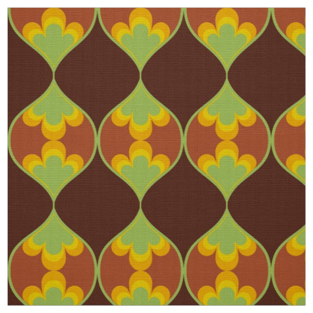 Retro-Mod-60er-70er-Blumenstoffmuster Stoff (Muster)