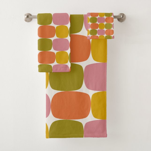 Retro Mod 60er 70er Handtuchhandtuch Set (Insitu)