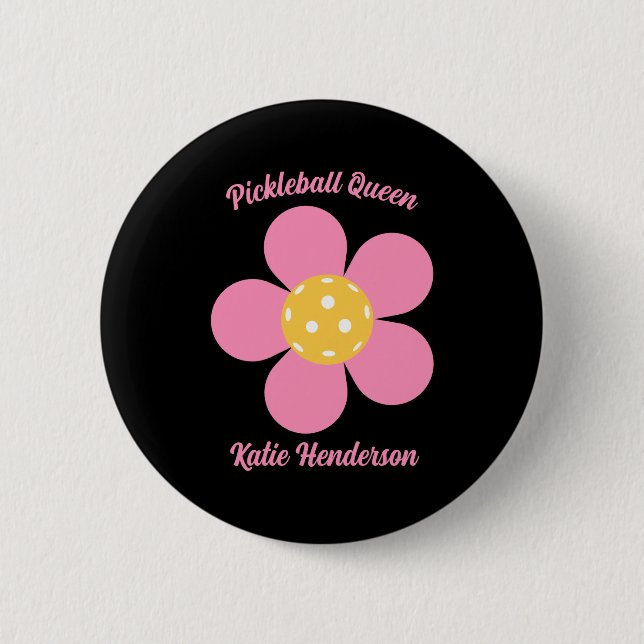 Retro Mod 70s Ckleball Flower D  Button (Vorderseite)