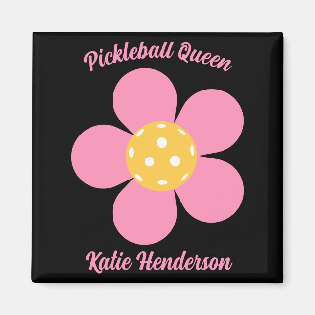 Retro Mod 70s Ckleball Flower D  Magnet (Vorne)