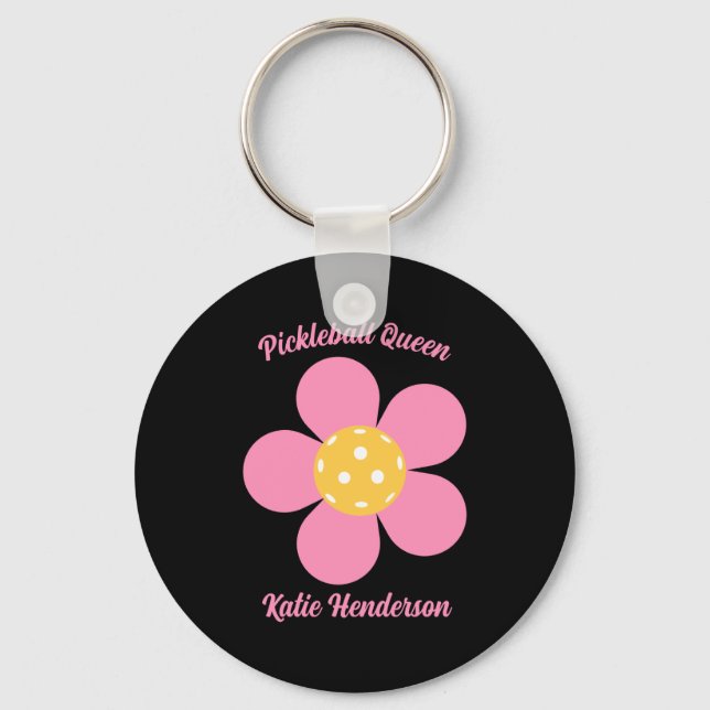 Retro Mod 70s Ckleball Flower D  Schlüsselanhänger (Vorderseite)