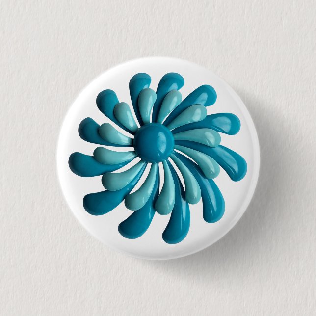 Retro MOD Blume - Blumenfrühlingshochgarten Button (Vorderseite)