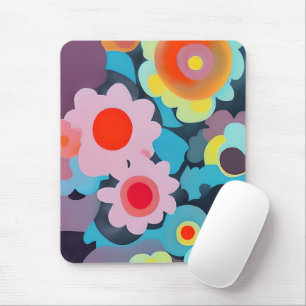 Retro-Mod-Blume Mousepad