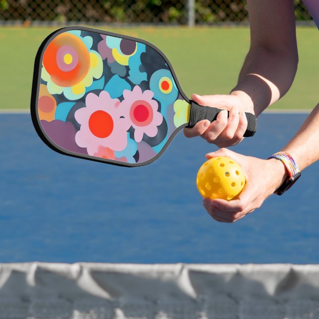 Retro-Mod-Blume Pickleball Schläger (InSitu)