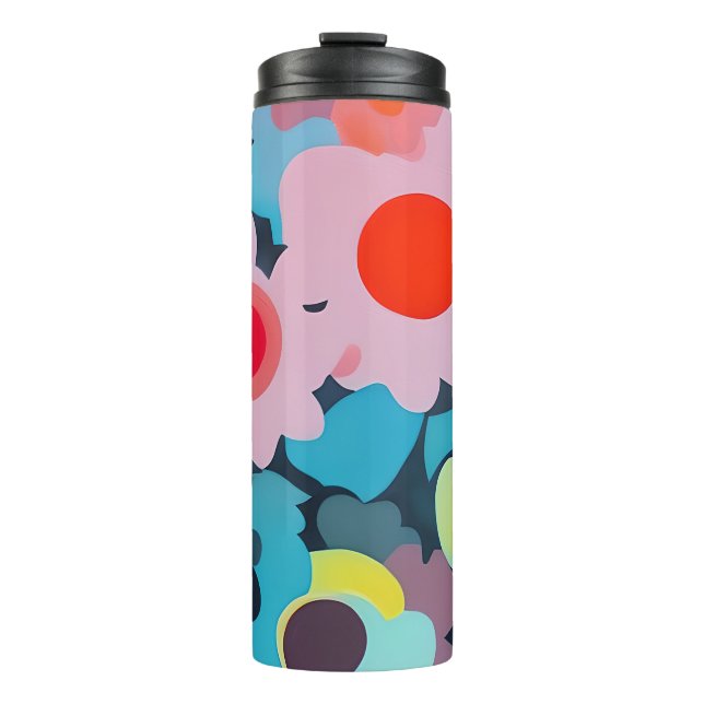 Retro-Mod-Blume Thermosbecher (Vorderseite)