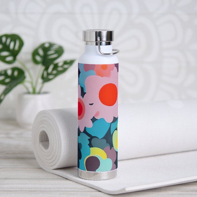 Retro-Mod-Blume Trinkflasche (Yoga)